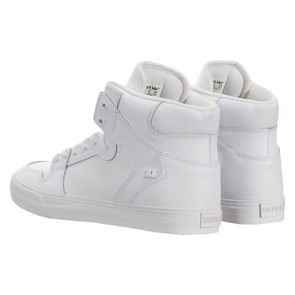 Baskets Montantes Supra Vaider Blanche White/Red-White Homme | YQC-88035080